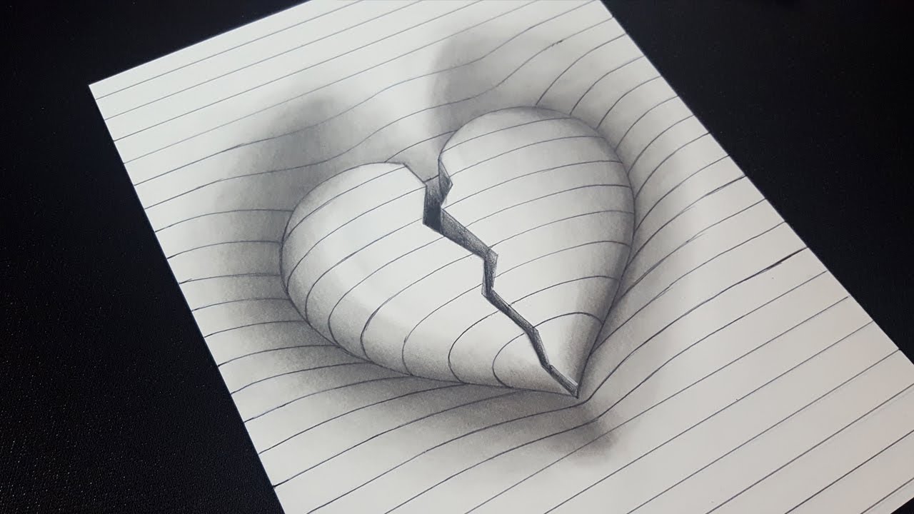 Featured image of post How To Draw A 3D Broken Heart