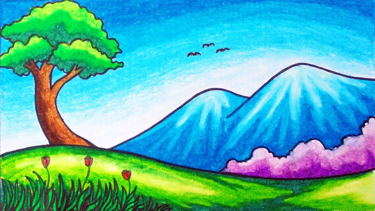 Featured image of post Nature Mountain Scene Mountain Drawing