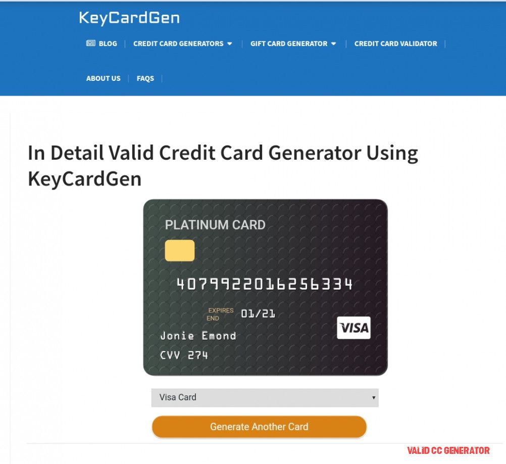 Featured image of post Validcc Generator